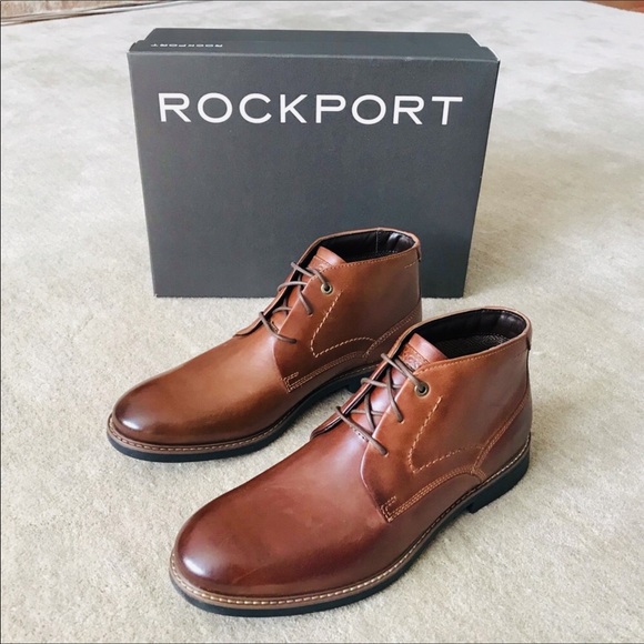 rockport men's leather sharp & ready chukkas